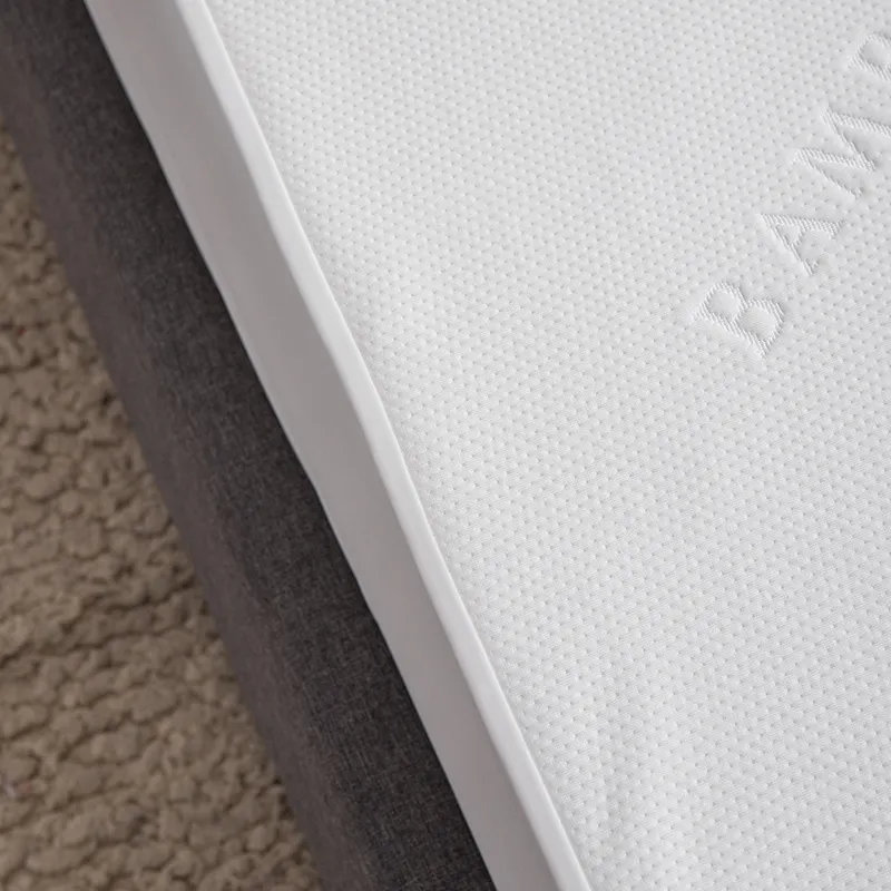 Белый водонепроницаемый защитный чехол для матраса из бамбукового жаккарда (6)