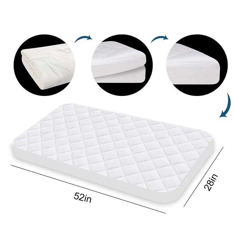 Детский водонепроницаемый защитный чехол для матраса из стеганого бамбукового махра (3)